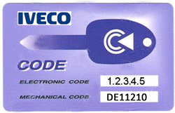 Iveco key code tag