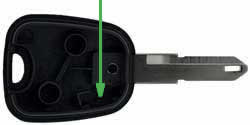 Peugeot 206 key transponder location NE72AT