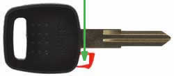 Nissan Almera key transponder location NSN11T